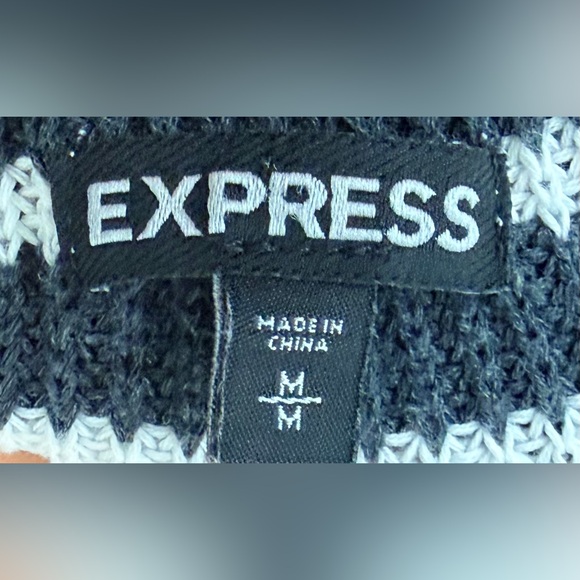 Express Navy and White Knit Sweater - Picture 9 of 10